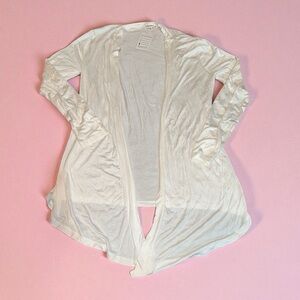 Zenana Outfitters White Open Front Cardigan XL